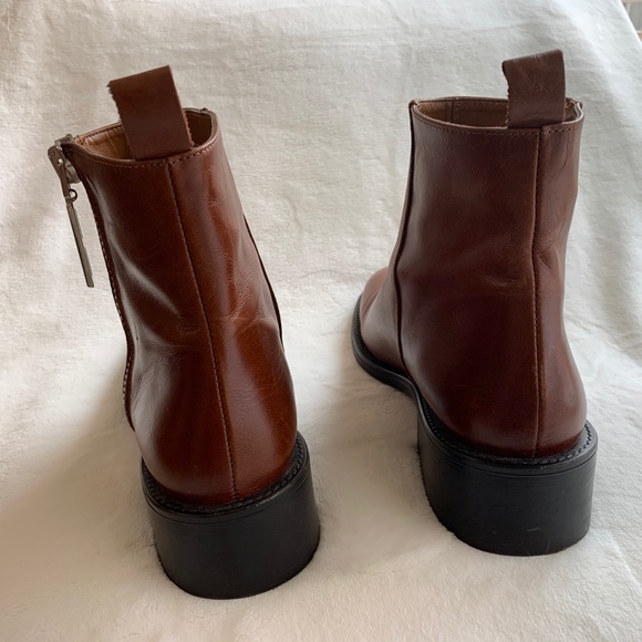 ZARA Men Chelsea Brown Leather Ankle Boots - Picture 10 of 11